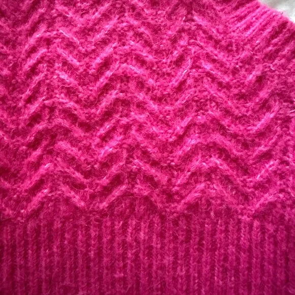 Zara Pink Women's Knit Chevron Sweater Vest Size Small - Picture 6 of 6